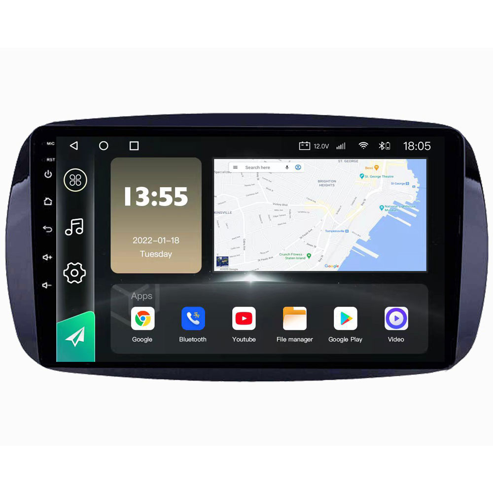 Radio Navegador GPS Android para Smart Forfour (9")