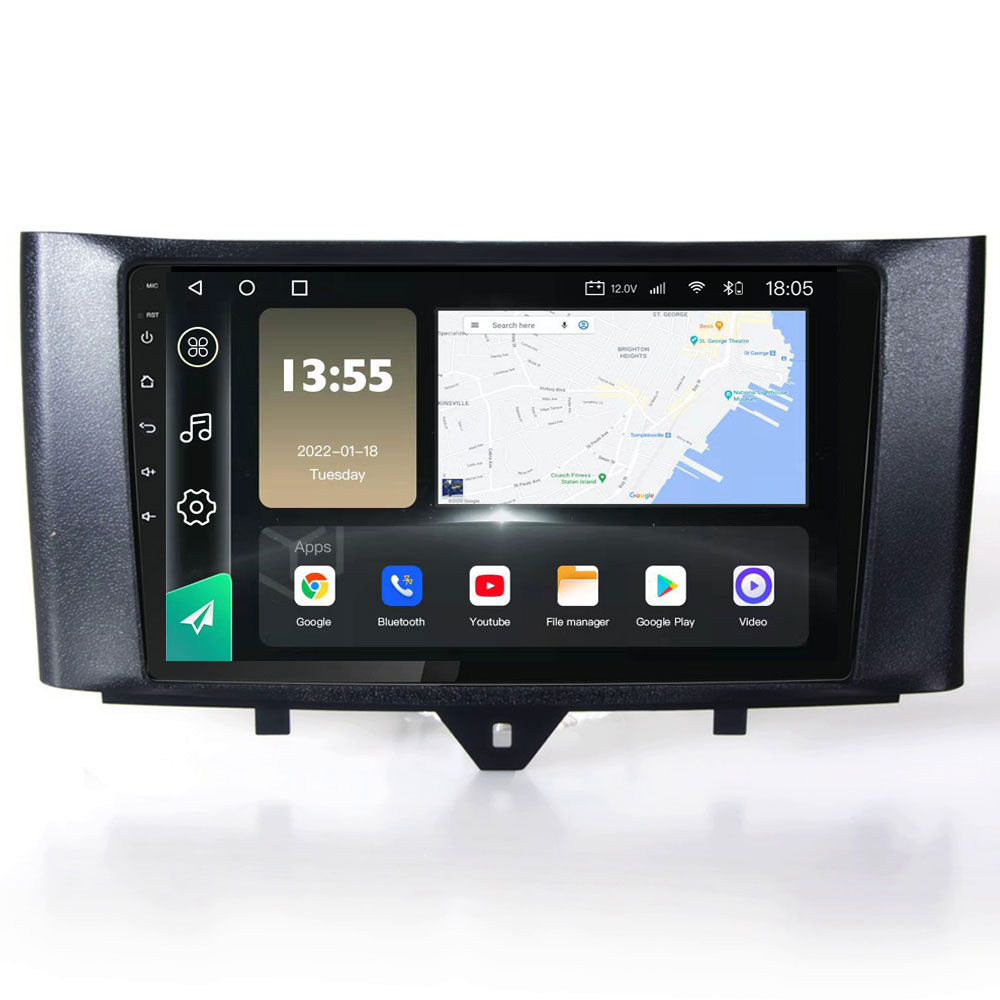 Radio Navegador GPS Android para Smart Fortwo (9")