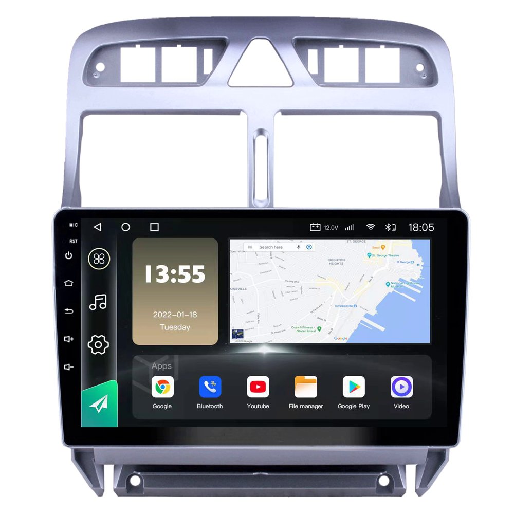 Radio Navegador GPS Android para Peugeot 307 (9")