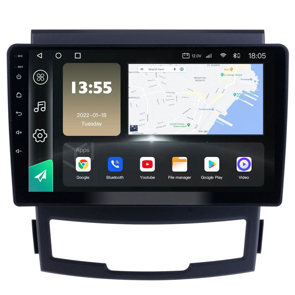 Radio Navegador GPS Android para Ssangyong Korando (9")